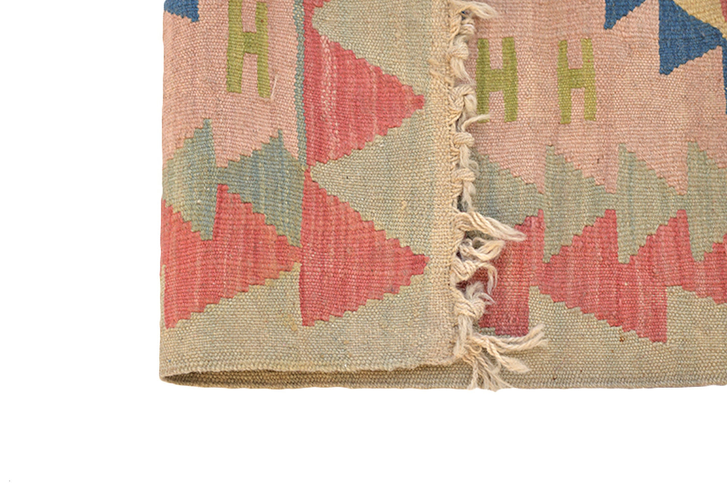 2 x 3 Feet Beige Red Geometric Rug | Handmade Area Rug | Oriental Persian Rug | Living Room Rug | Wool Traditional Vintage