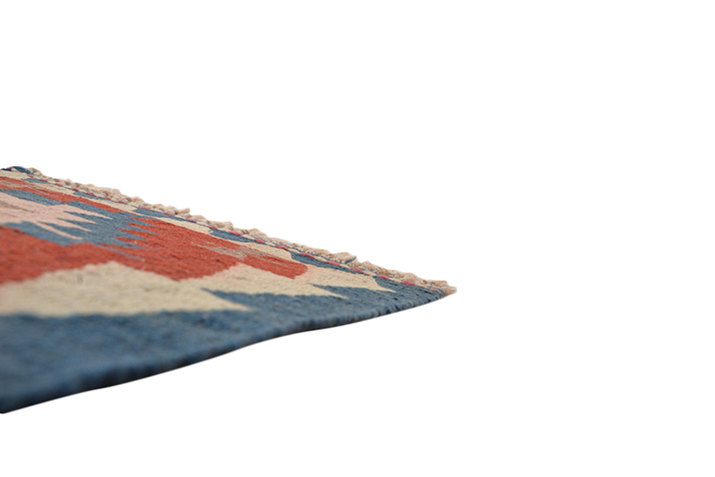 2 x 3 Pink Blue Traditional Kilim Rug | Flatweave Low Pile Wool Handmade Area Rug | Tribal Entryway Small Rug | Vintage Rug Shop