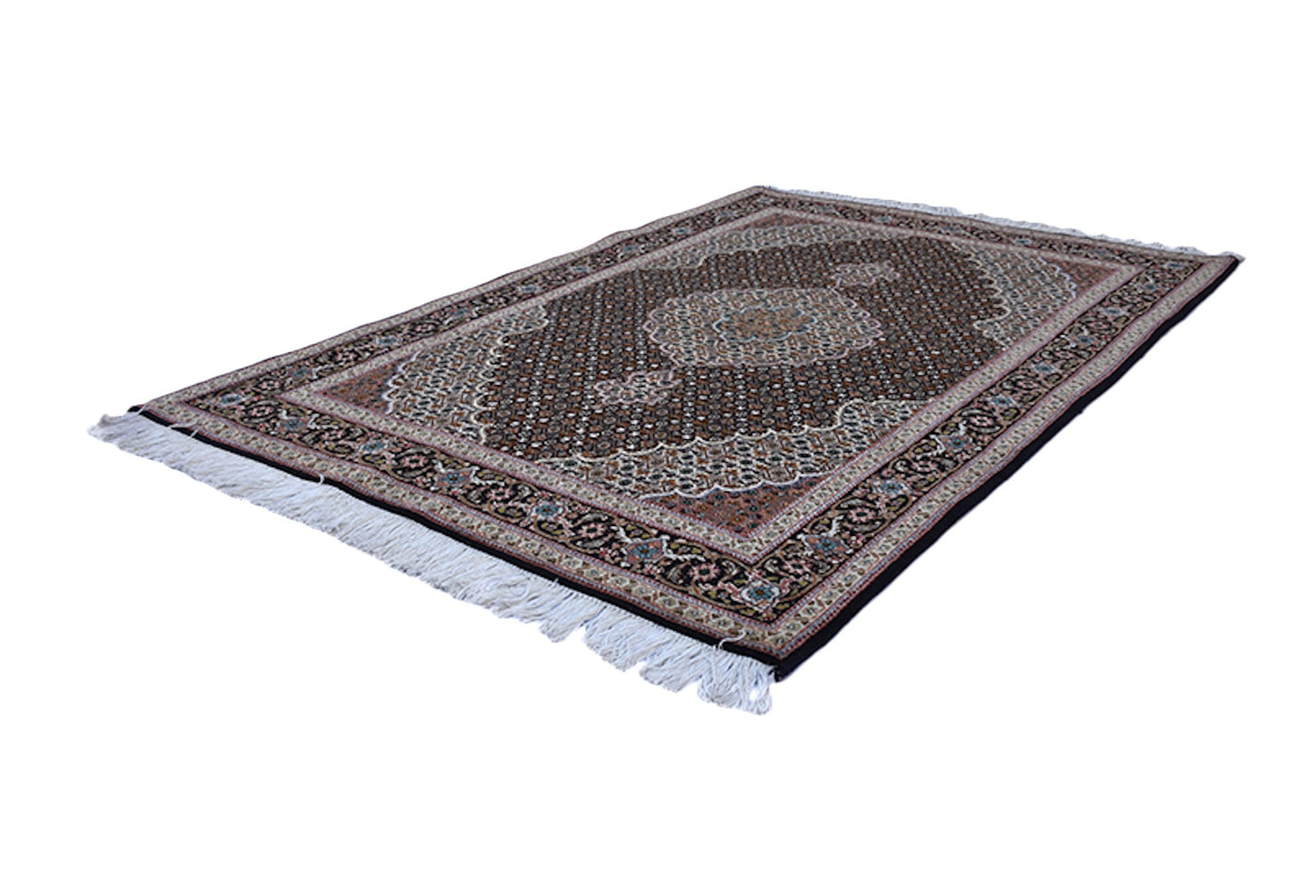 Dark Antique Rug with Large Central Medallion | 3 x 5 Caucasian Wool Rug