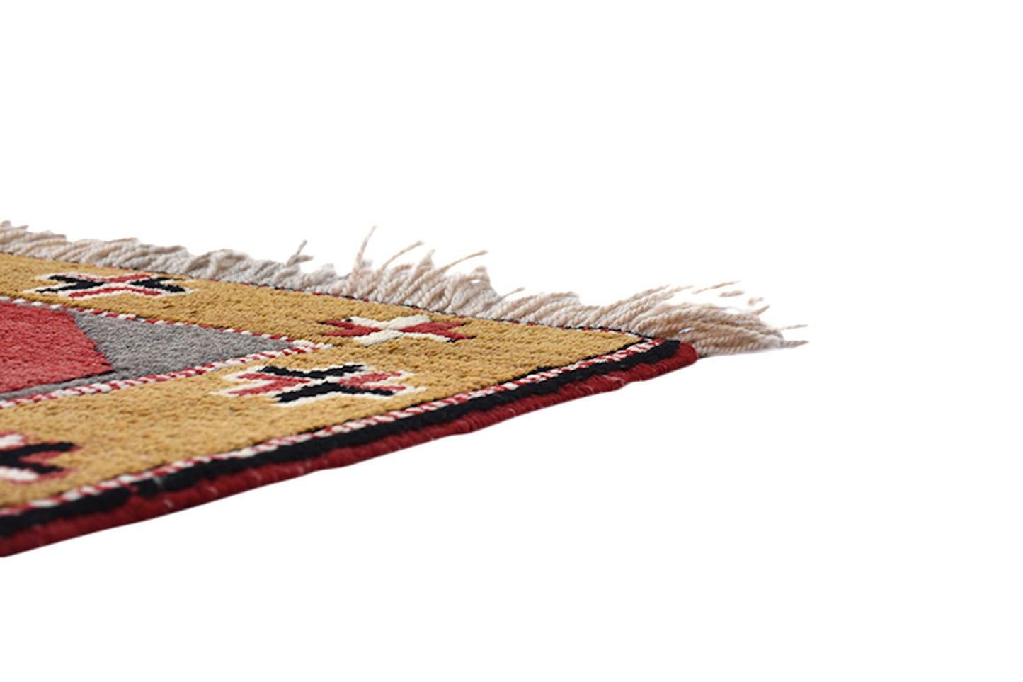 Red Brown Tribal 3x6 Turkish Kazak Rug | Entryway Rustic Home Rug | Accent Handmade Wool Rug | Bohemian Geometric Pattern