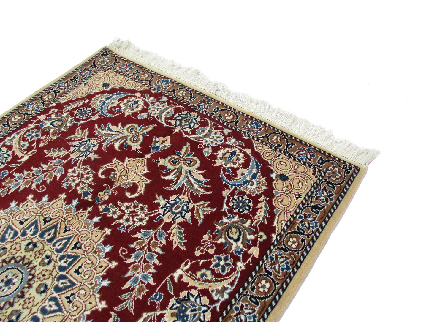 3 x 4 Feet Red Beige Turkish Caucasian Rug | Hand Woven Area Rug | Oriental Persian Rug | Living Room Rug | Accent Floral Pattern Wool Rug