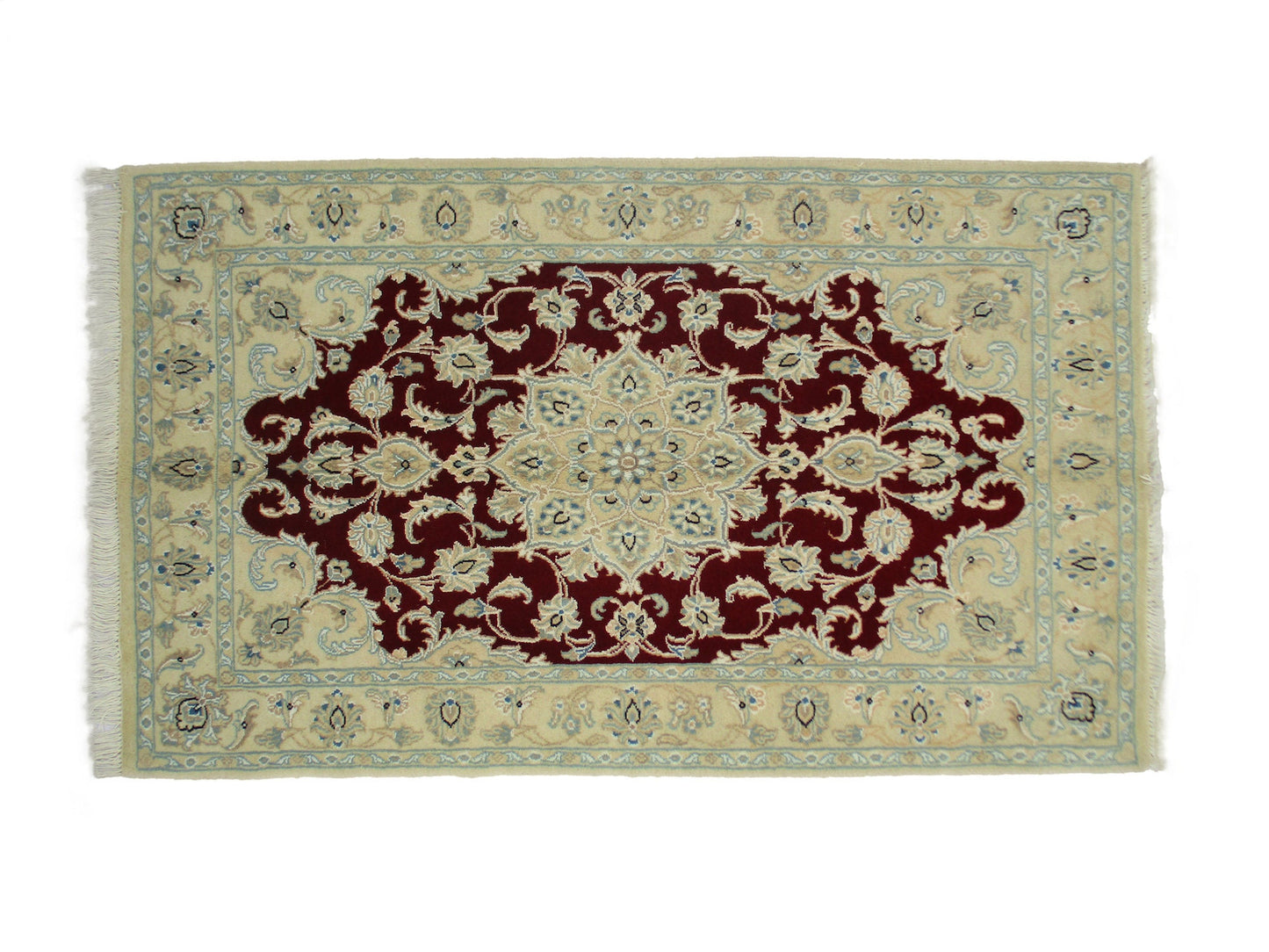 3 x 4 Feet Red Beige Turkish Caucasian Rug | Hand Woven Area Rug | Oriental Persian Rug | Living Room Rug | Accent Floral Pattern Wool Rug