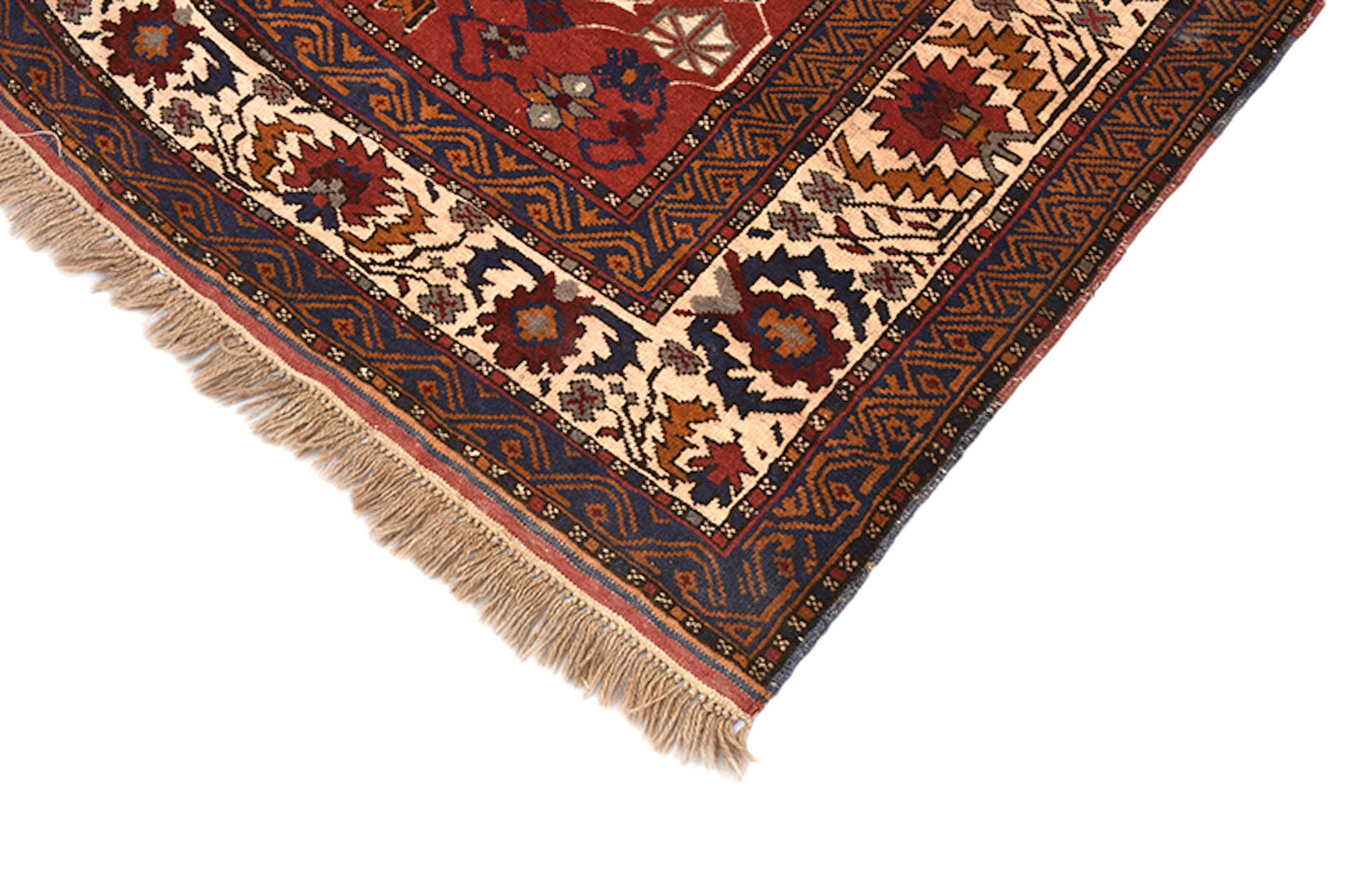 Red Brown 6x9 Hand Knotted Tribal Rug | Afghan Caucasian Low Pile Area Rug | Wool Antique Southwestern Rustic Area Rug