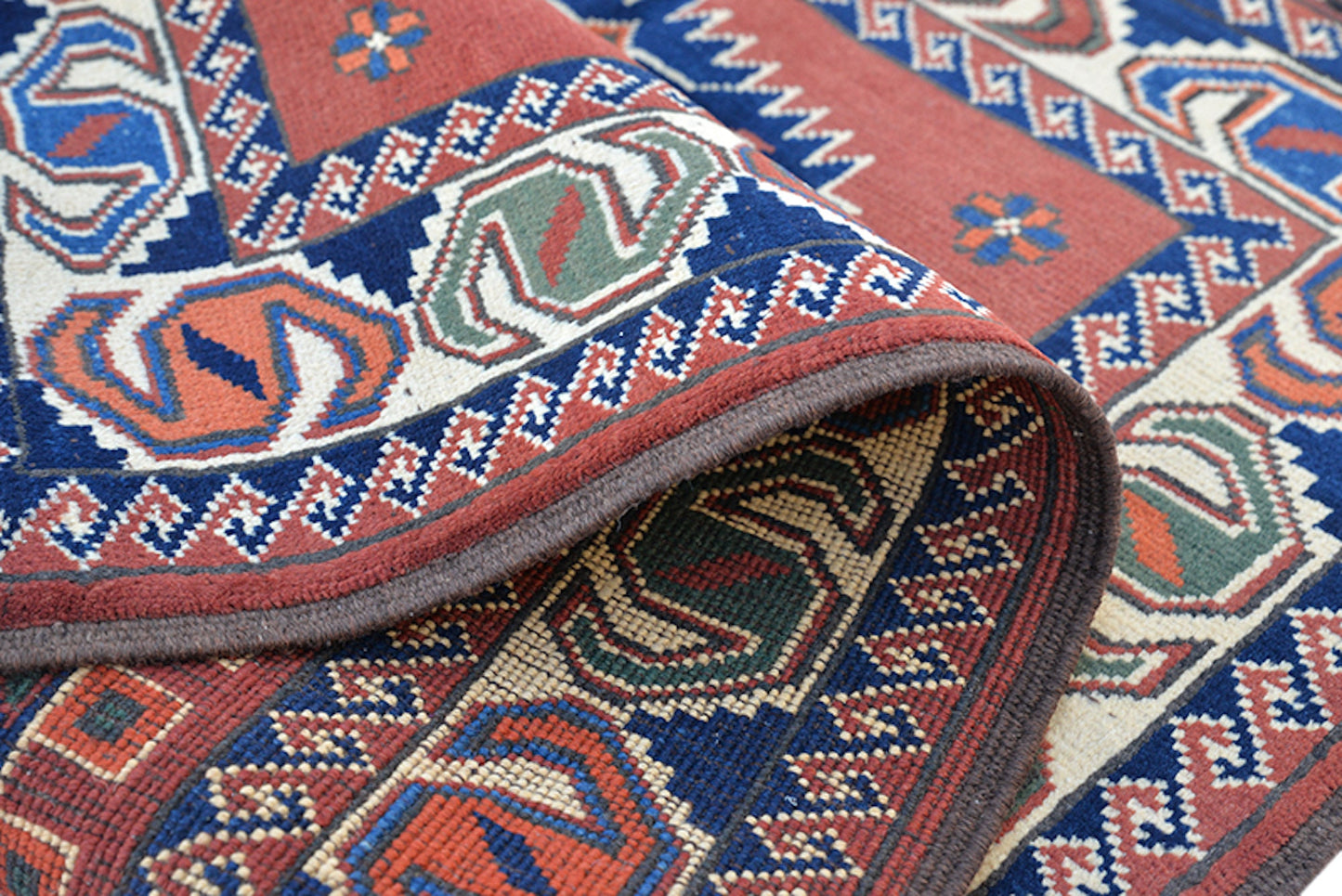 2 x 4 Feet Bright Color Turkish Caucasian Rug | Hand Woven Area Rug | Oriental Persian Rug | Living Room Rug | Accent Geometric Pattern Rug