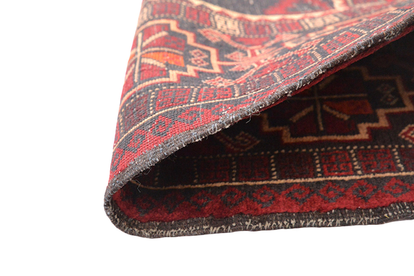 3 x 6 Feet Red Black Turkish Caucasian Rug | Handmade Area Rug | Oriental Persian Rug | Living Room Rug | Accent Geometric Pattern Wool Rug