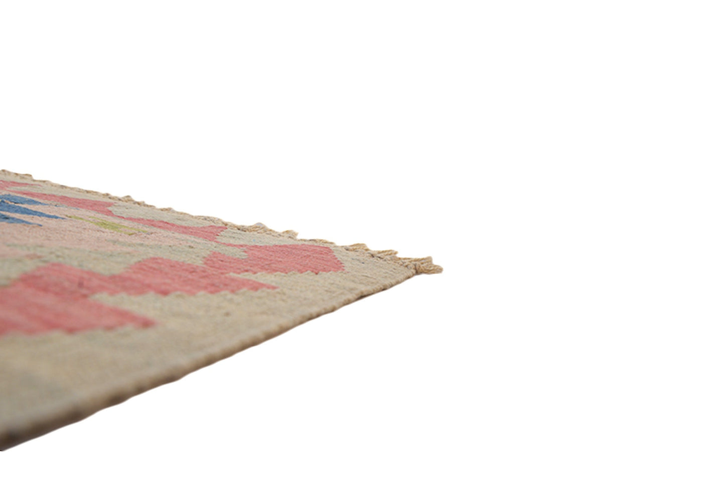 2 x 3 Feet Beige Red Geometric Rug | Handmade Area Rug | Oriental Persian Rug | Living Room Rug | Wool Traditional Vintage