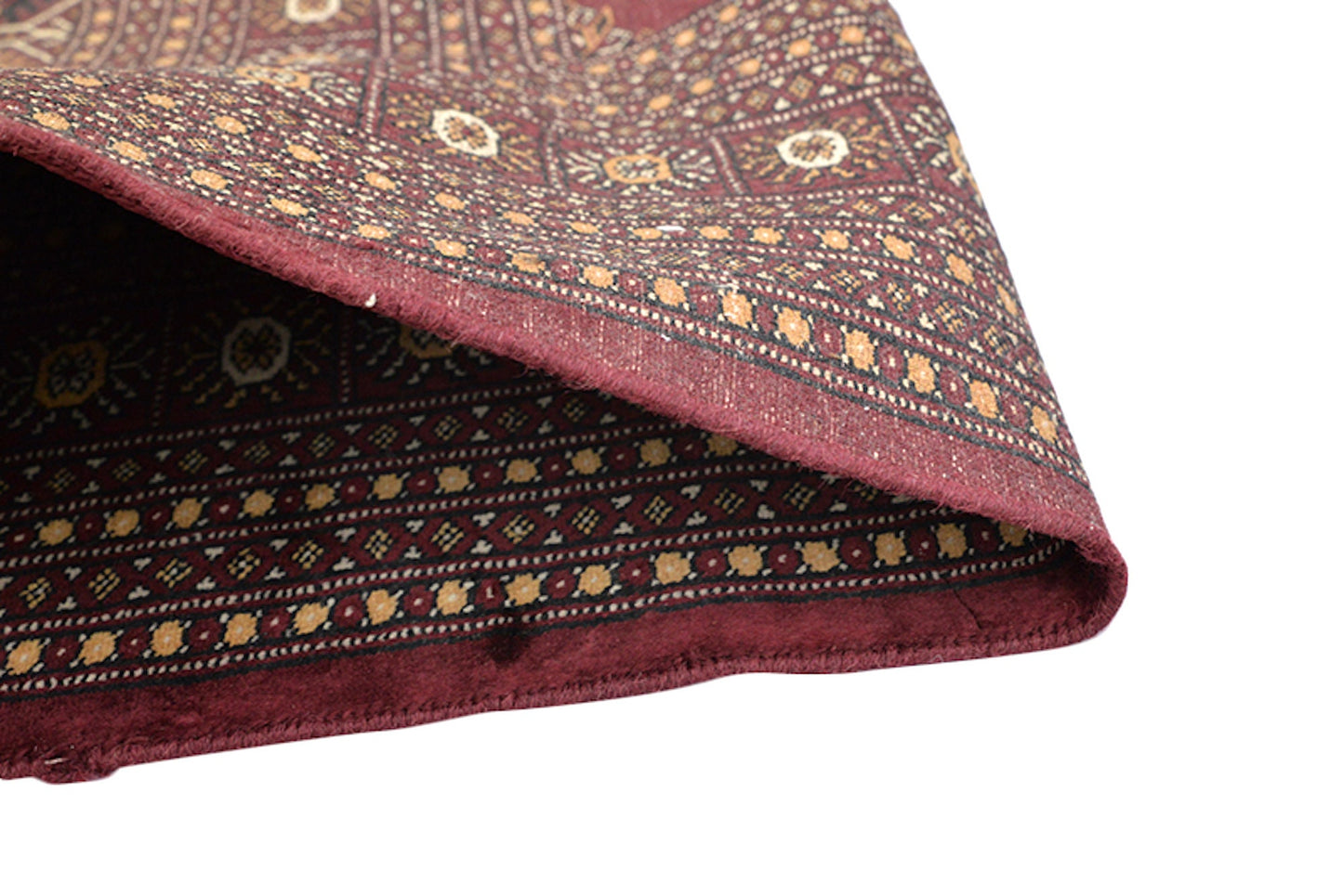 8 x 10 Dark Red Oriental Antique Rug | Bordered Rug with Repeating Geometric Pattern | Soft Wool with Thick Pile | Oversized Living Rug