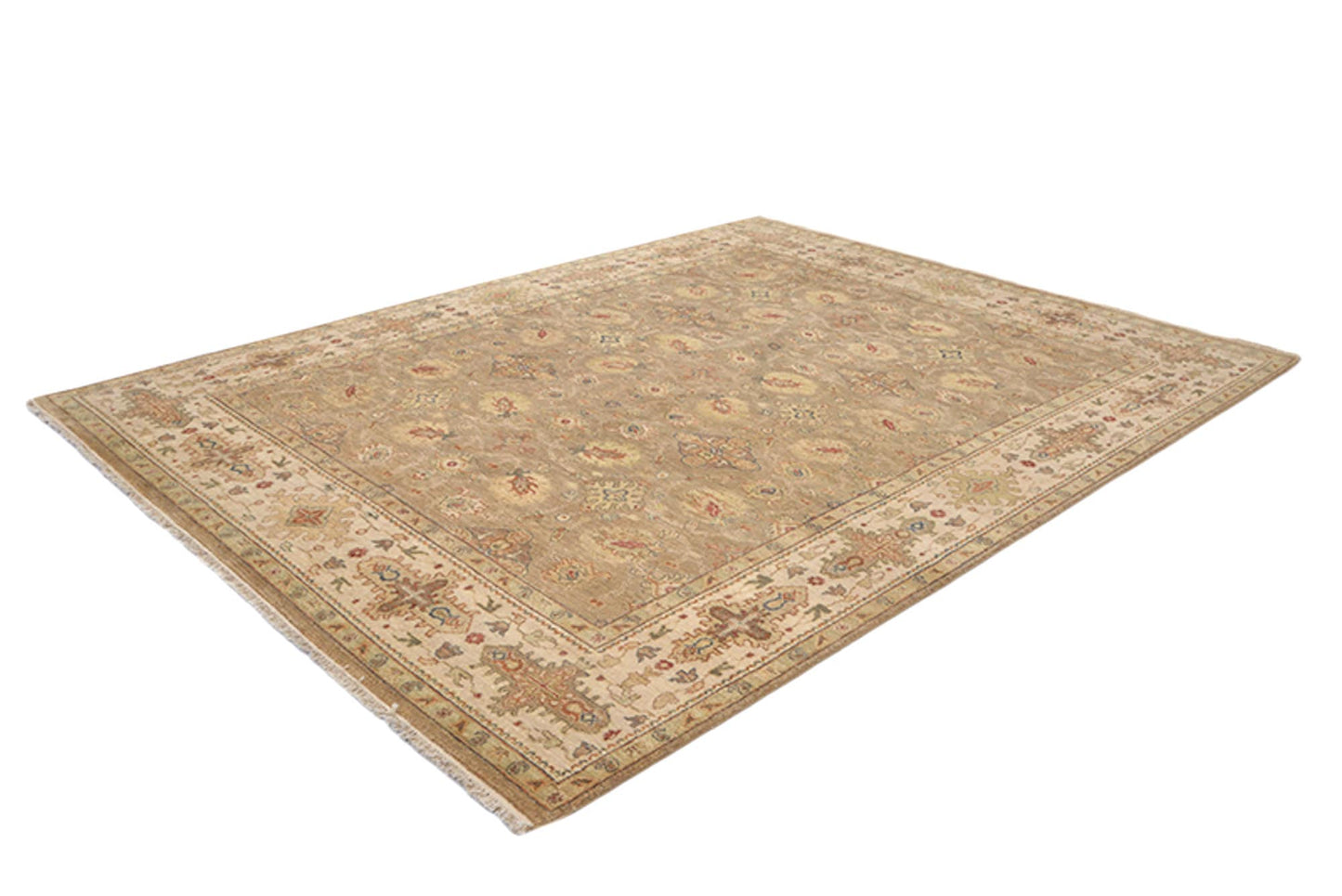 8 x 10 Beige Neutral Area Rug | Oriental Caucasian Handmade Area, Wool Tribal Vintage Farmhouse