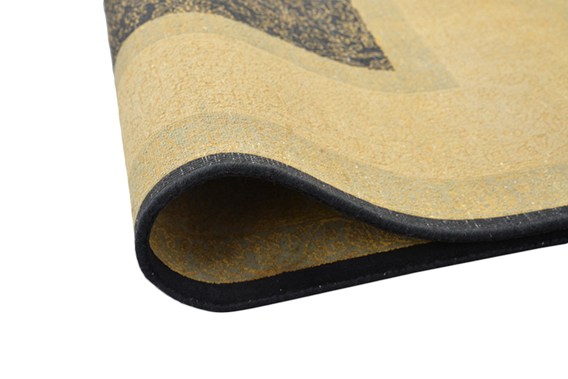 6 x 8 Feet Black Gold Medallion Rug, Handmade Area Rug | Oriental Persian Caucasian Rug | Living Room Rug | Wool Tribal Vintage