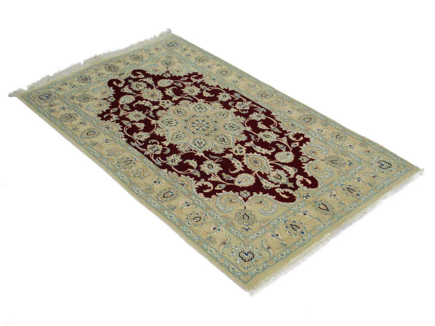 3 x 4 Feet Red Beige Turkish Caucasian Rug | Hand Woven Area Rug | Oriental Persian Rug | Living Room Rug | Accent Floral Pattern Wool Rug