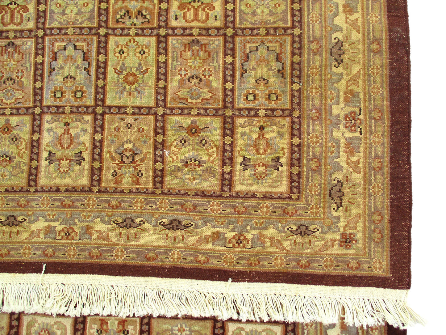 4 x 6 Brown Silk Wool Soft Pile Area Rug | Hand Woven Vintage