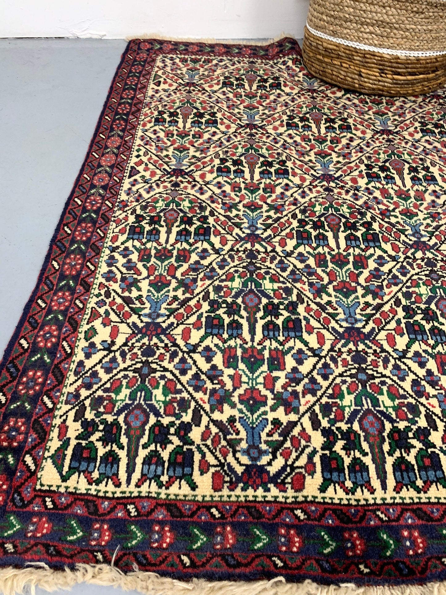 One of a kind Red Beige Antique Rug | Small Persian Caucasian Rug | Living Room Rug | Accent Hand Woven Rug | Oriental Geometric Pattern Rug