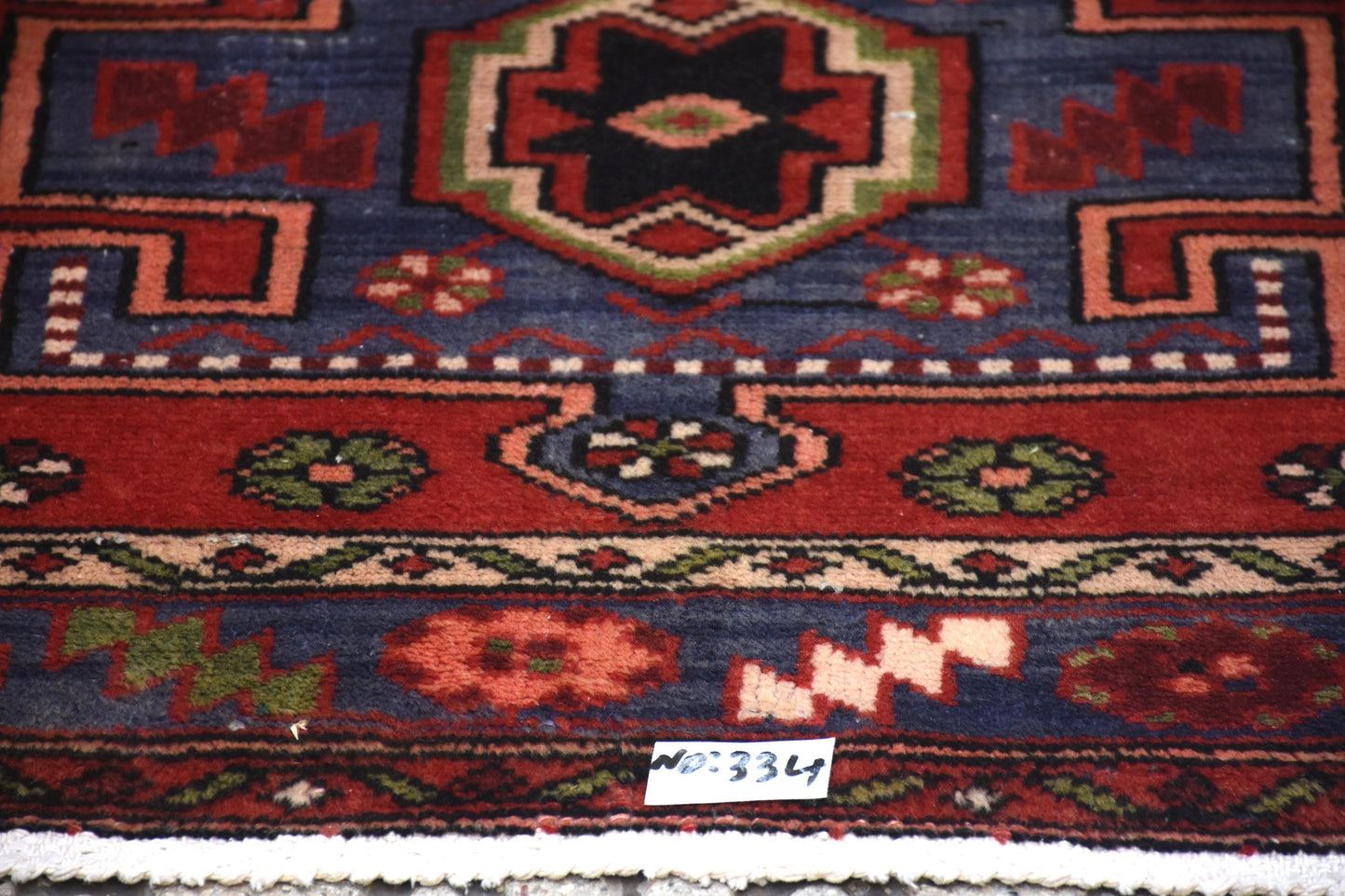 Red Blue 4x7 Vintage Rug | Tribal Oriental Persian Rug | Kazak Bohemian Rug | Handmade Rug