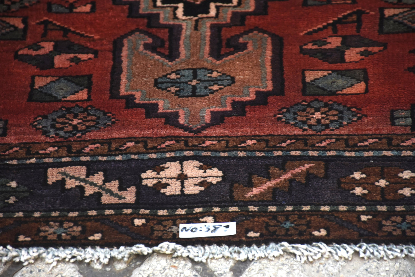 Red Blue 4x7 Vintage Rug | Tribal Oriental Persian Rug | Kazak Bohemian Rug | Handmade Rug