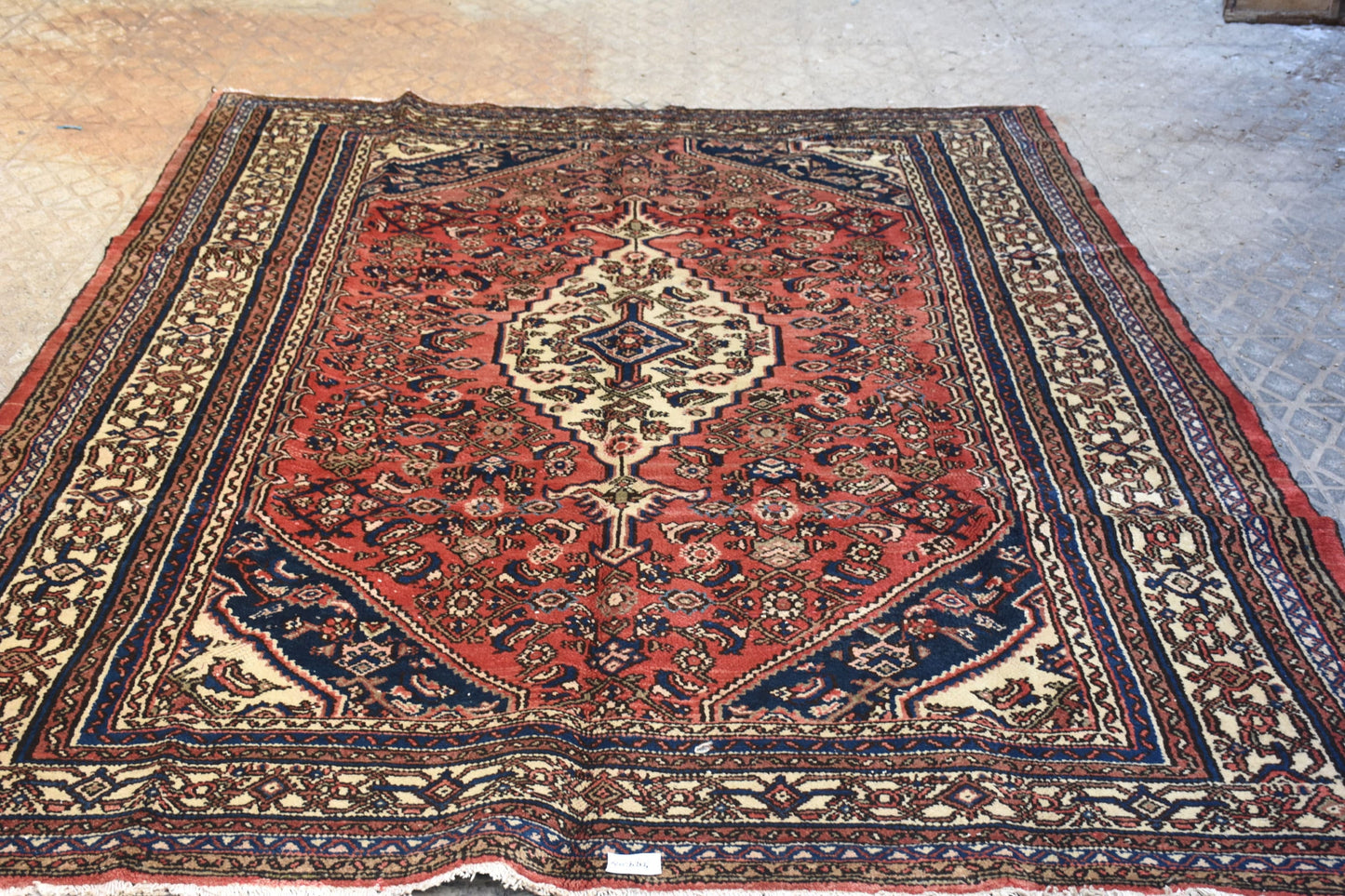 Red Blue 7x10 Vintage Rug | Tribal Oriental Persian Rug | Kazak Bohemian Rug | Handmade Rug