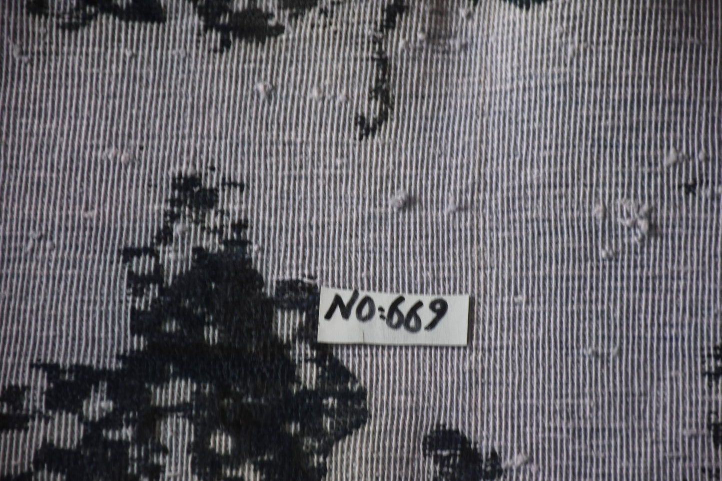 White Dark Grey 7x8 Restored Vintage Rug | Handmade Rustic Rug