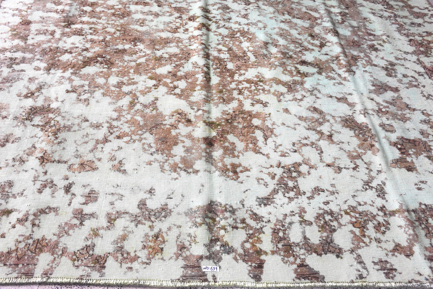 White Copper 9x12 Vintage Rug | Tribal Oriental Persian Rug | Kazak Bohemian Rug | Handmade Rug