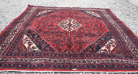 Red Blue 6x7 Vintage Rug | Tribal Oriental Persian Rug | Kazak Bohemian Rug | Handmade Rug