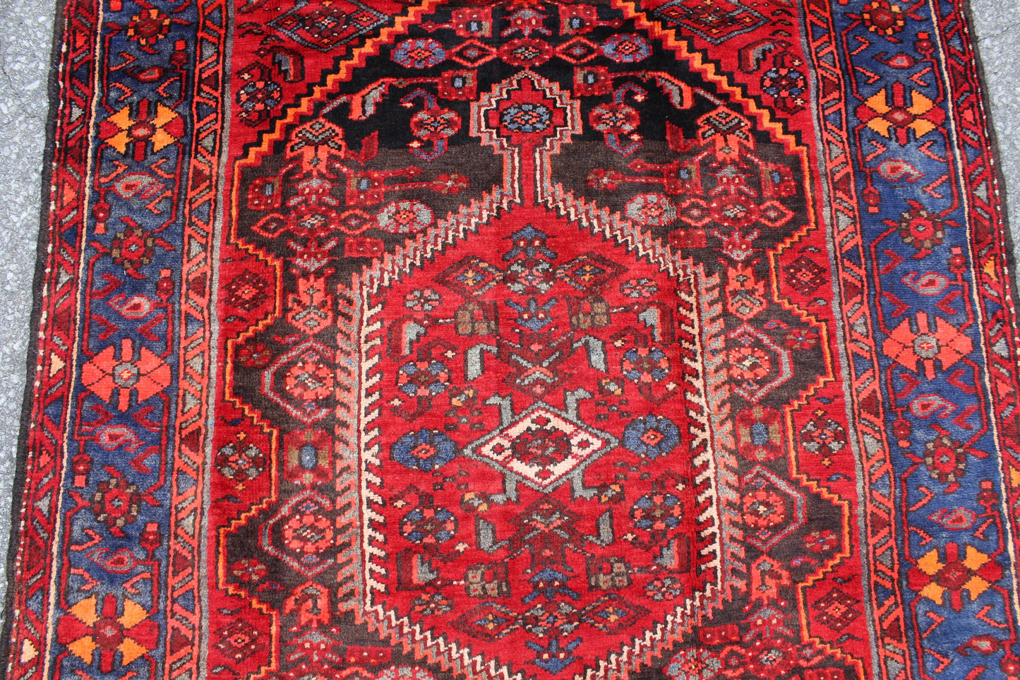 Red Blue 5x7 Vintage Rug | Tribal Oriental Persian Rug | Kazak Bohemian Rug | Handmade Rug | One of a Kind Rug