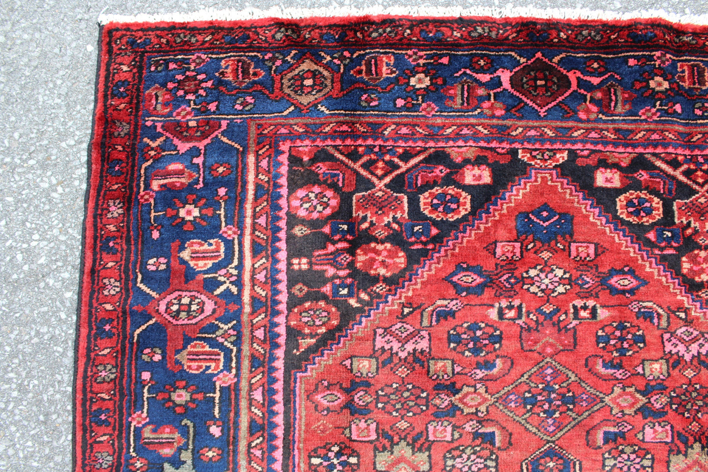 Rusty Pink & Blue 5x6 Persian Tribal Wool Hand Knotted Area Rug