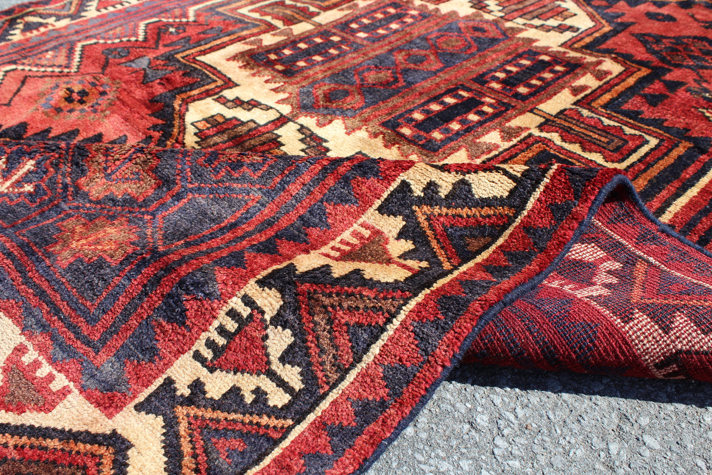 Red 5x8 Vintage Rug | Tribal Oriental Persian Rug | Kazak Bohemian Rug | Handmade Rug