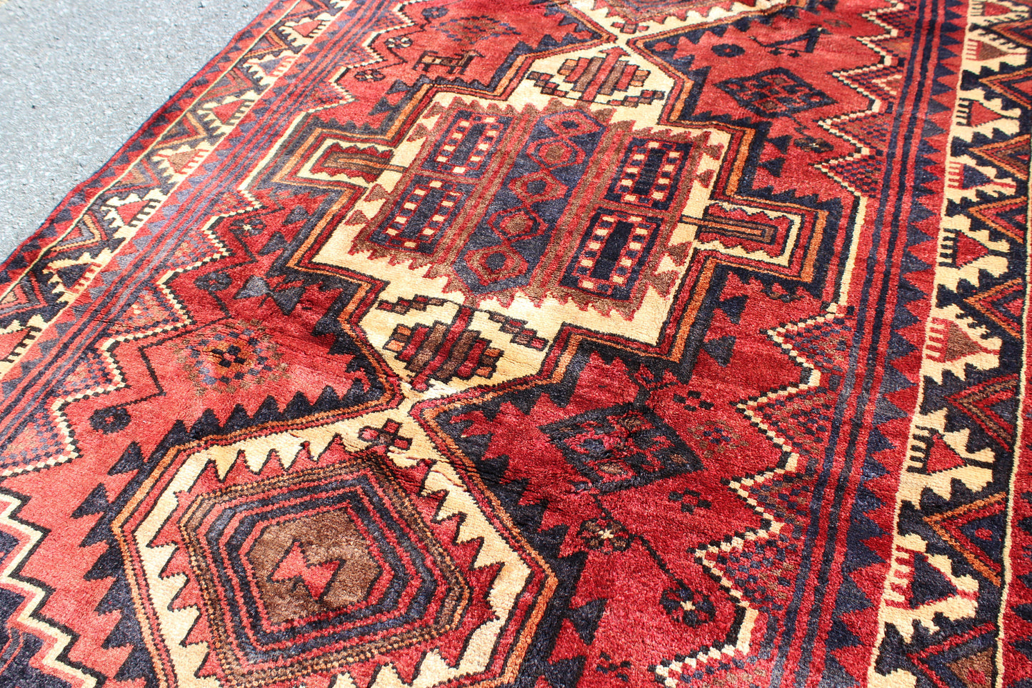 Red 5x8 Vintage Rug | Tribal Oriental Persian Rug | Kazak Bohemian Rug | Handmade Rug