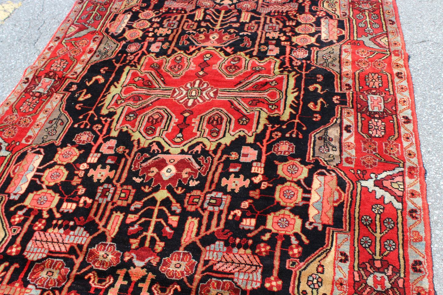 Red 5x8 Vintage Rug | Tribal Oriental Persian Rug | Kazak Bohemian Rug | Handmade Rug