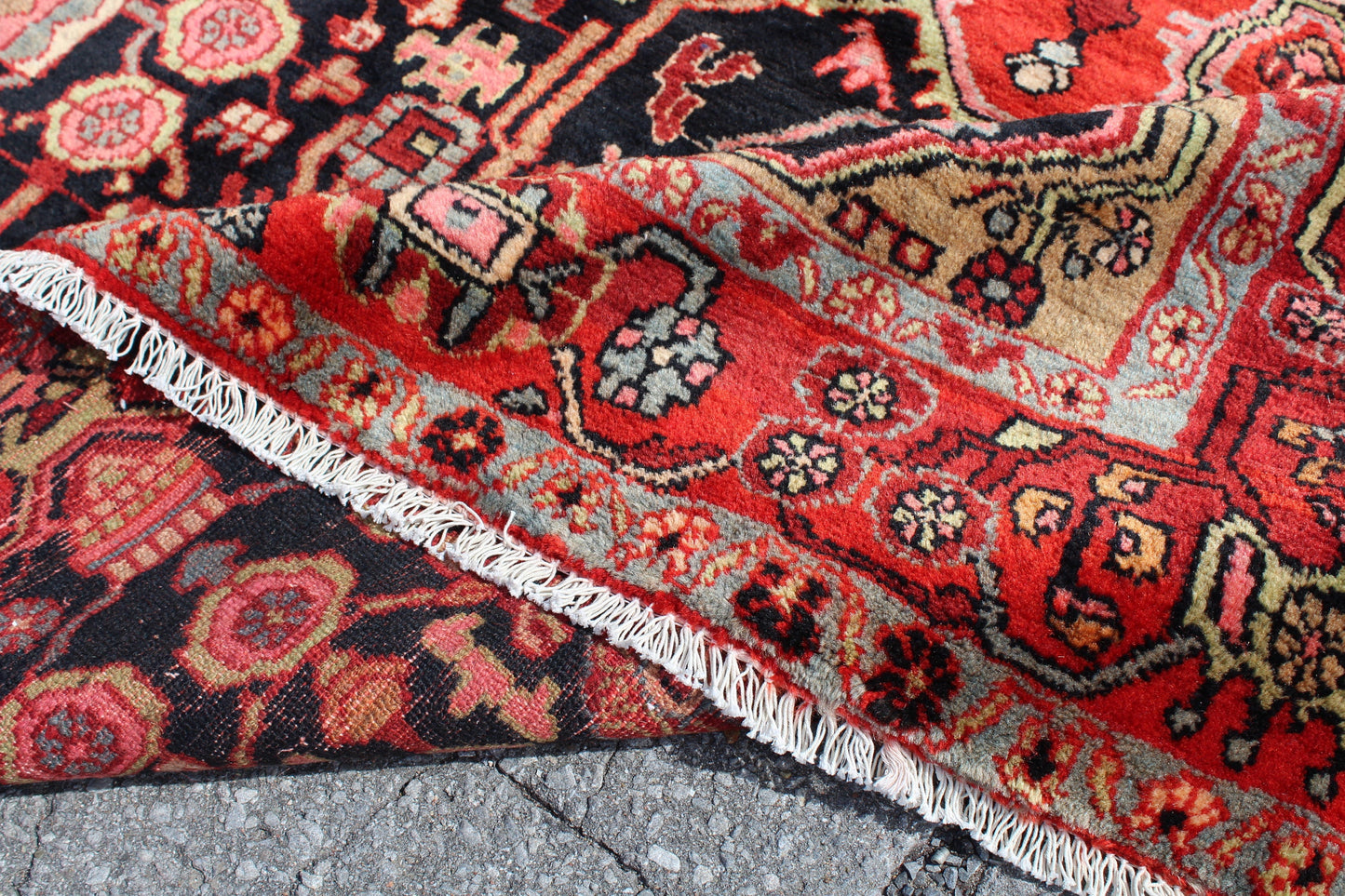 Red 5x8 Vintage Rug | Tribal Oriental Persian Rug | Kazak Bohemian Rug | Handmade Rug