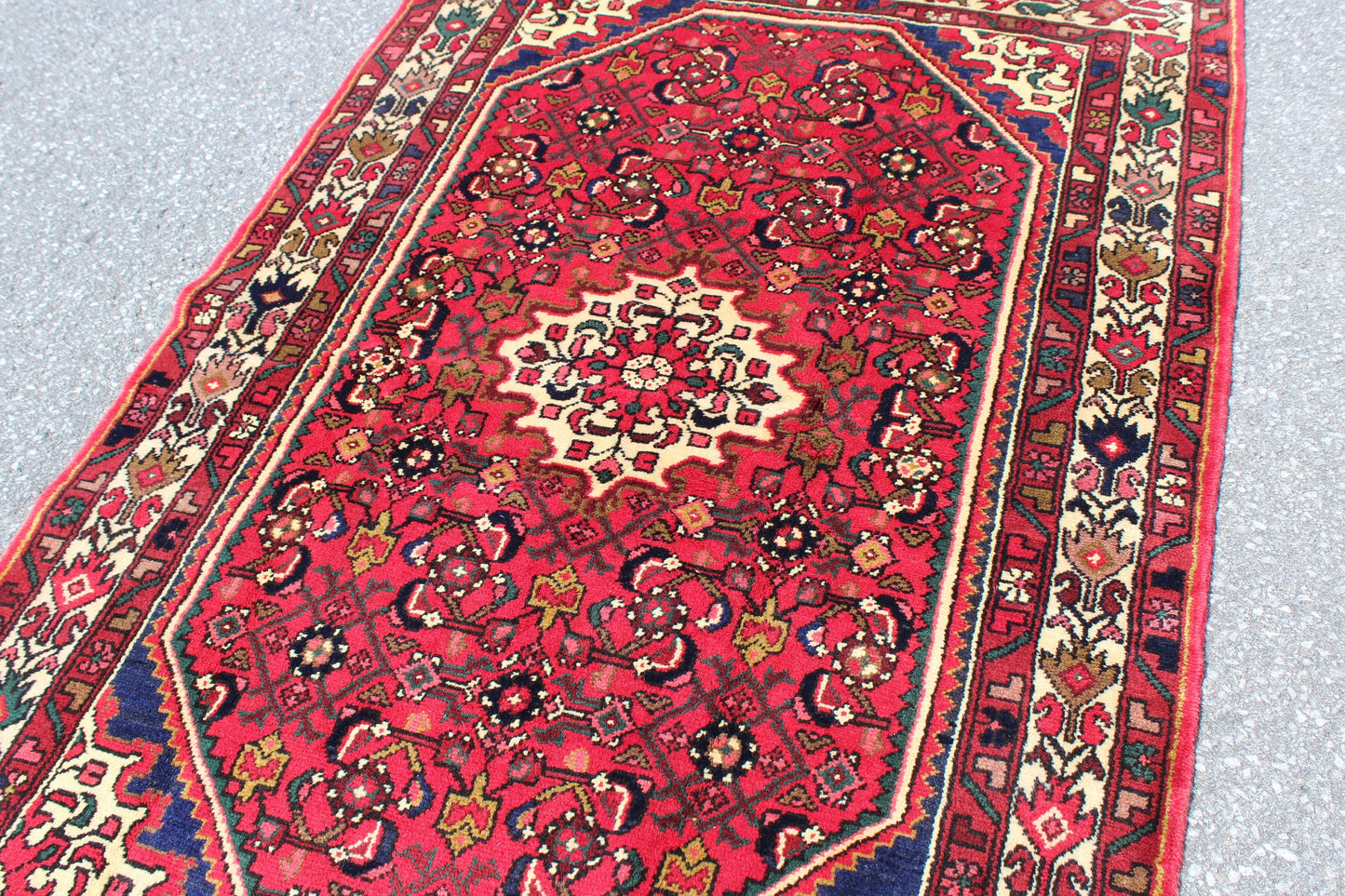 Red 4x6 Vintage Rug | Tribal Oriental Persian Rug | Kazak Bohemian Rug | Handmade Rug