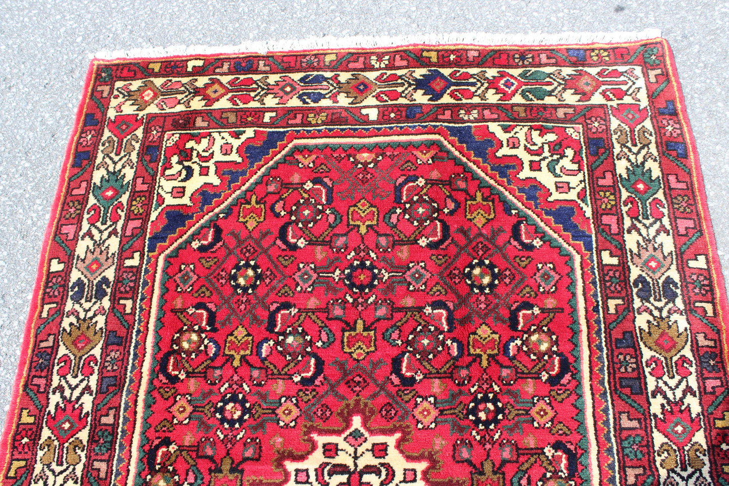 Red 4x6 Vintage Rug | Tribal Oriental Persian Rug | Kazak Bohemian Rug | Handmade Rug