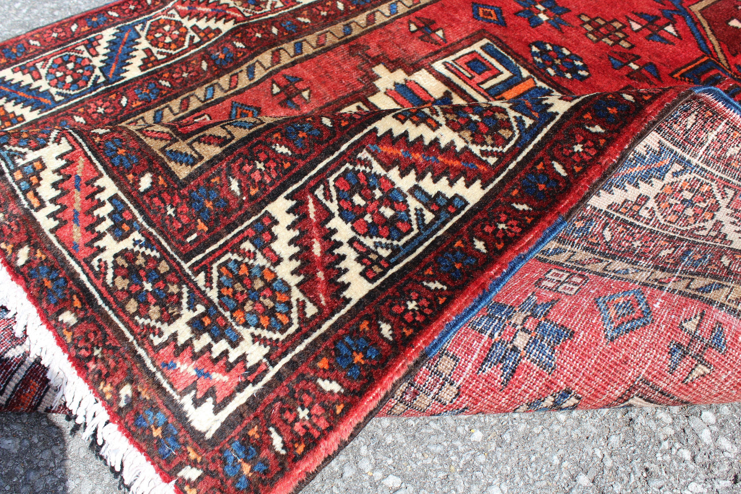 Rose Gold Blue 4x6 Vintage Rug | Tribal Oriental Persian Rug | Kazak Bohemian Rug | Handmade Rug