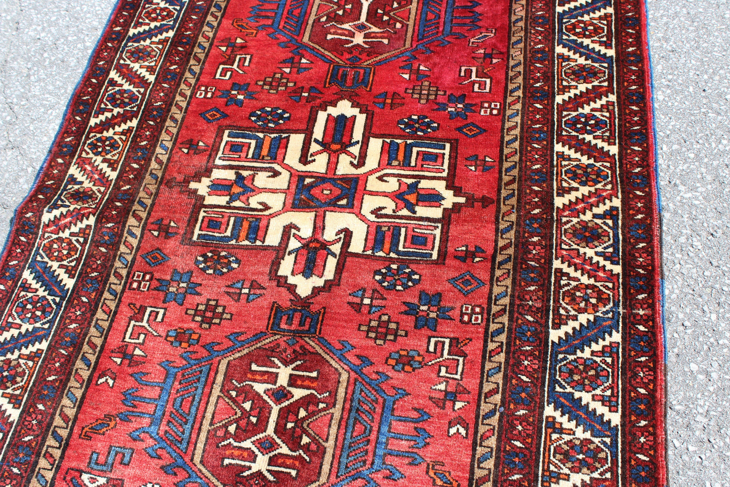 Rose Gold Blue 4x6 Vintage Rug | Tribal Oriental Persian Rug | Kazak Bohemian Rug | Handmade Rug