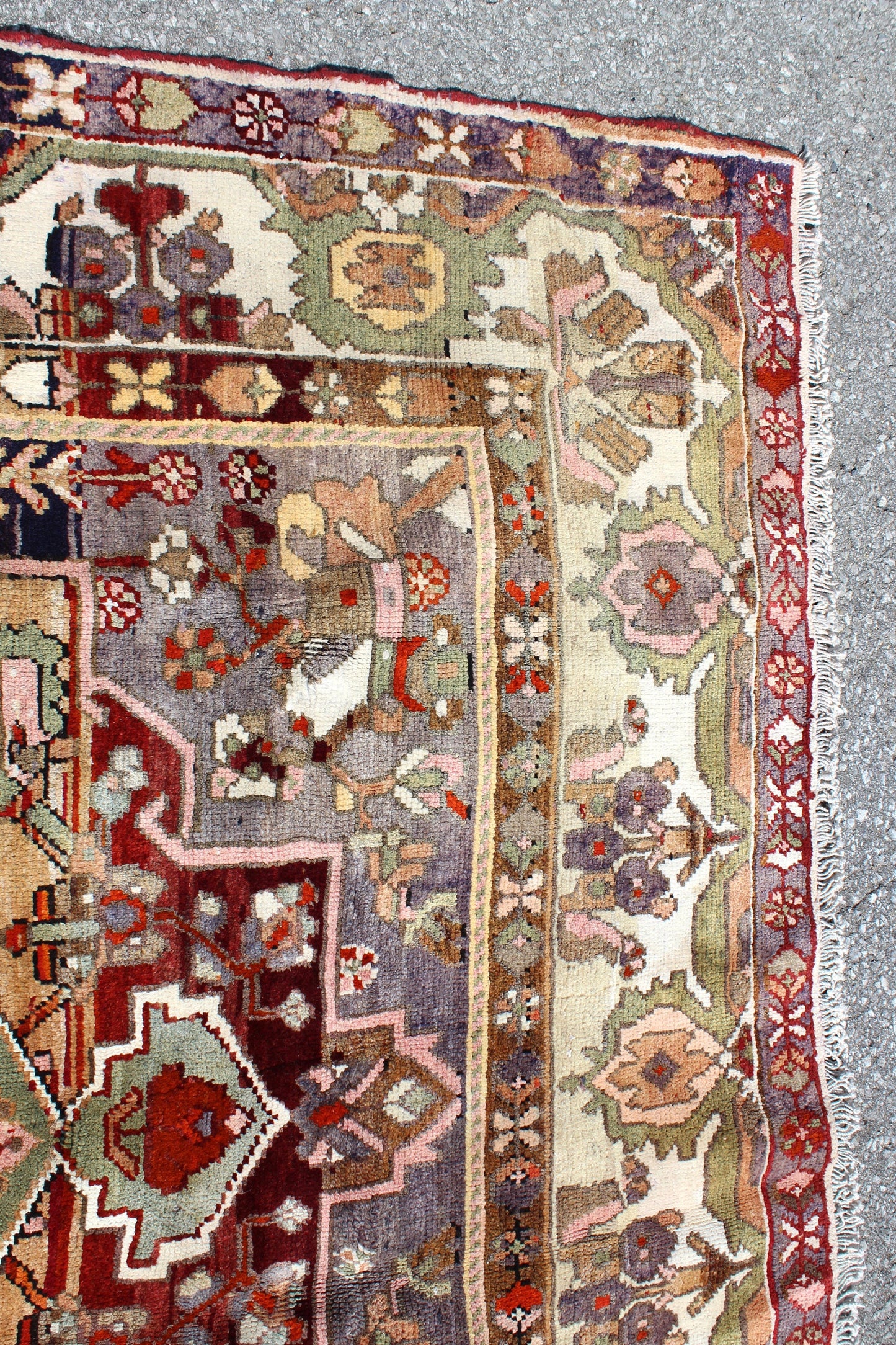 Pink Blue 5x7  Vintage Rug | Tribal Oriental Persian Rug | Kazak Bohemian Rug | Handmade Rug