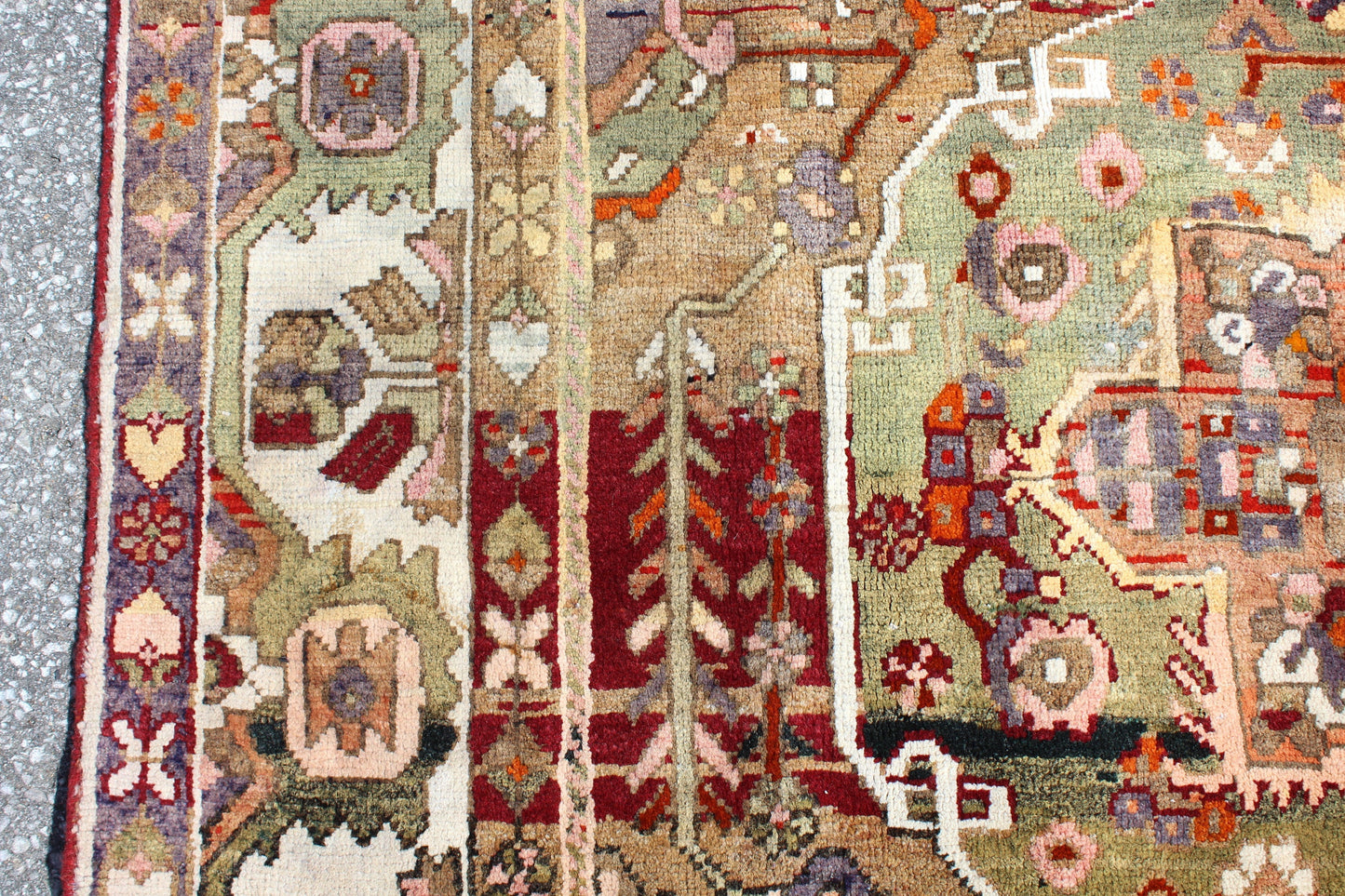 Pink Blue 5x7  Vintage Rug | Tribal Oriental Persian Rug | Kazak Bohemian Rug | Handmade Rug