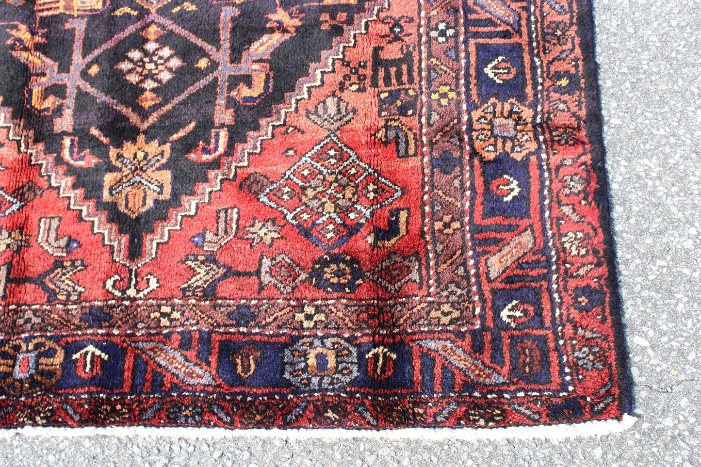 Blue Pink 5x8 Vintage Rug | Tribal Oriental Persian Rug | Kazak Bohemian Rug | Handmade Rug