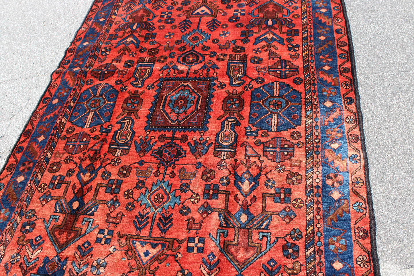Red 4x7 Vintage Rug | Tribal Oriental Persian Rug | Kazak Bohemian Rug | Handmade Rug