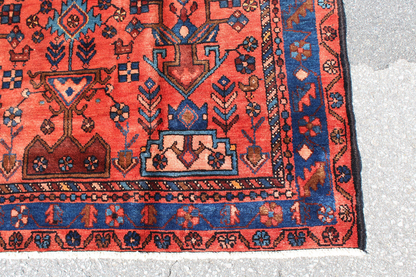 Red 4x7 Vintage Rug | Tribal Oriental Persian Rug | Kazak Bohemian Rug | Handmade Rug