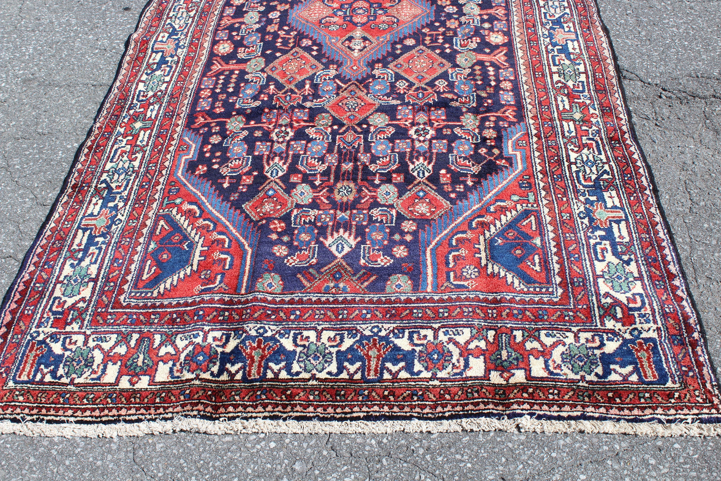 Red 4x9 Vintage Rug | Tribal Oriental Persian Rug | Kazak Bohemian Rug | Handmade Rug