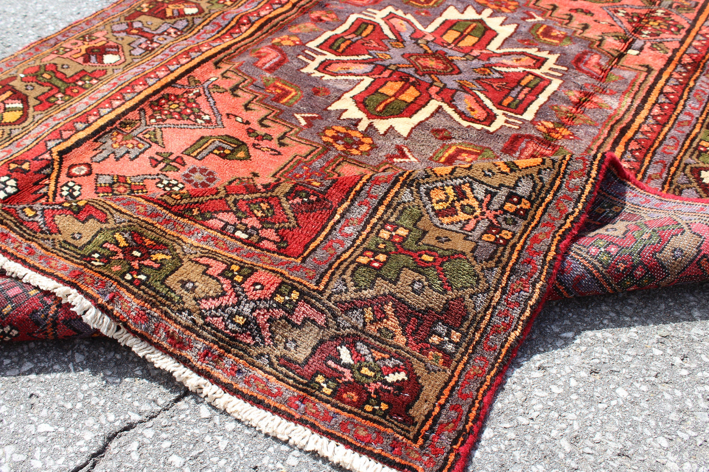 Red 4x7 Vintage Rug | Tribal Oriental Persian Rug | Kazak Bohemian Rug | Handmade Rug