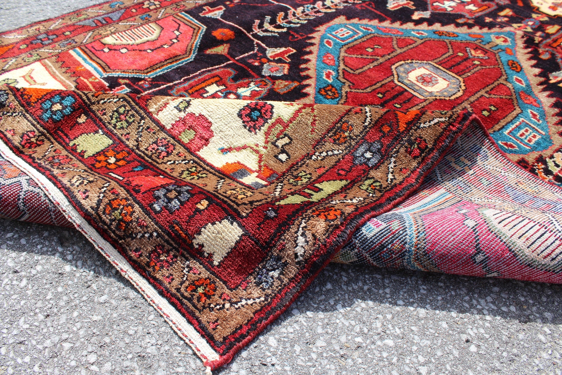 Red 5x8 Vintage Rug | Tribal Oriental Persian Rug | Kazak Bohemian Rug | Handmade Rug