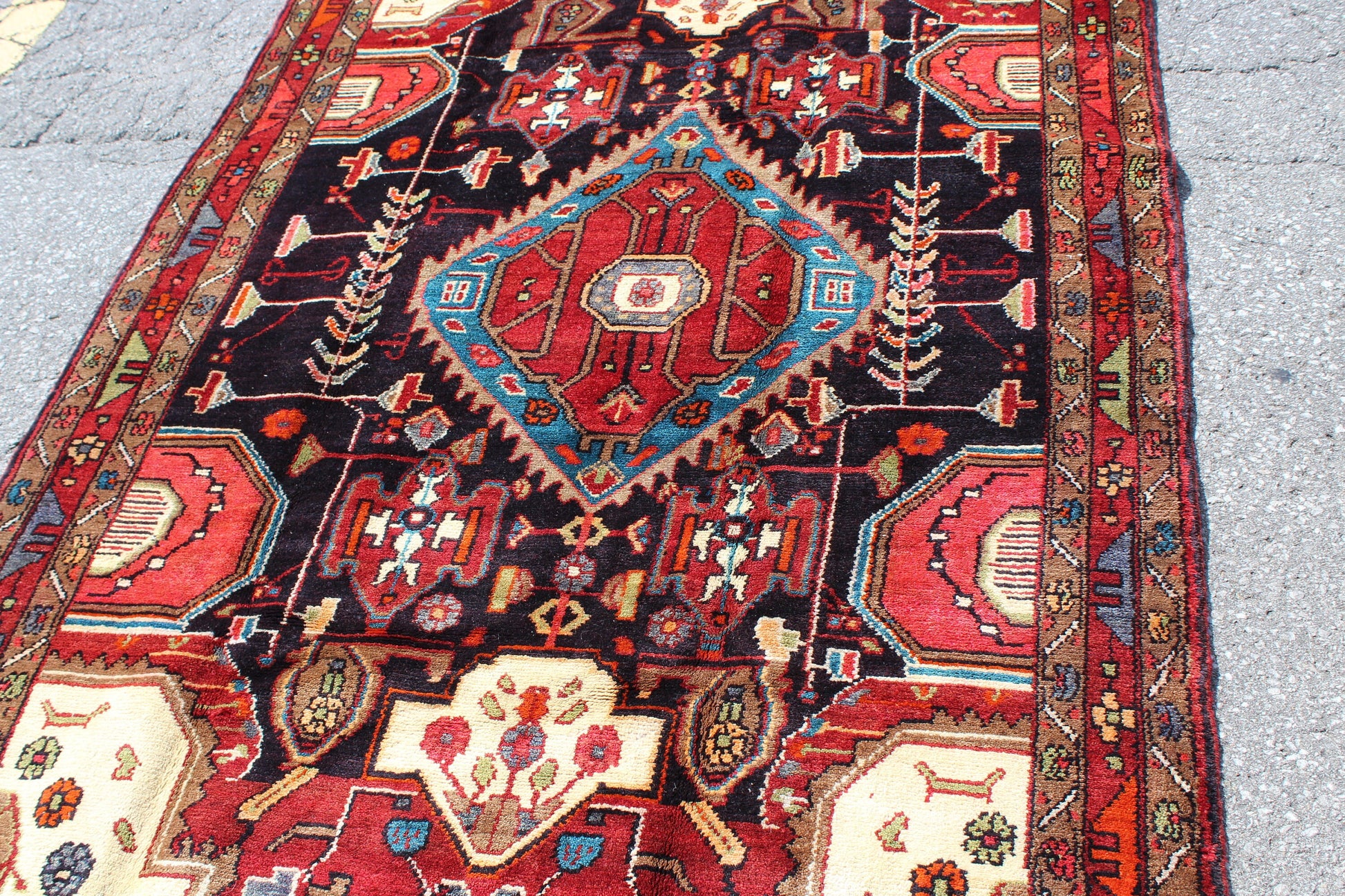 Red 5x8 Vintage Rug | Tribal Oriental Persian Rug | Kazak Bohemian Rug | Handmade Rug