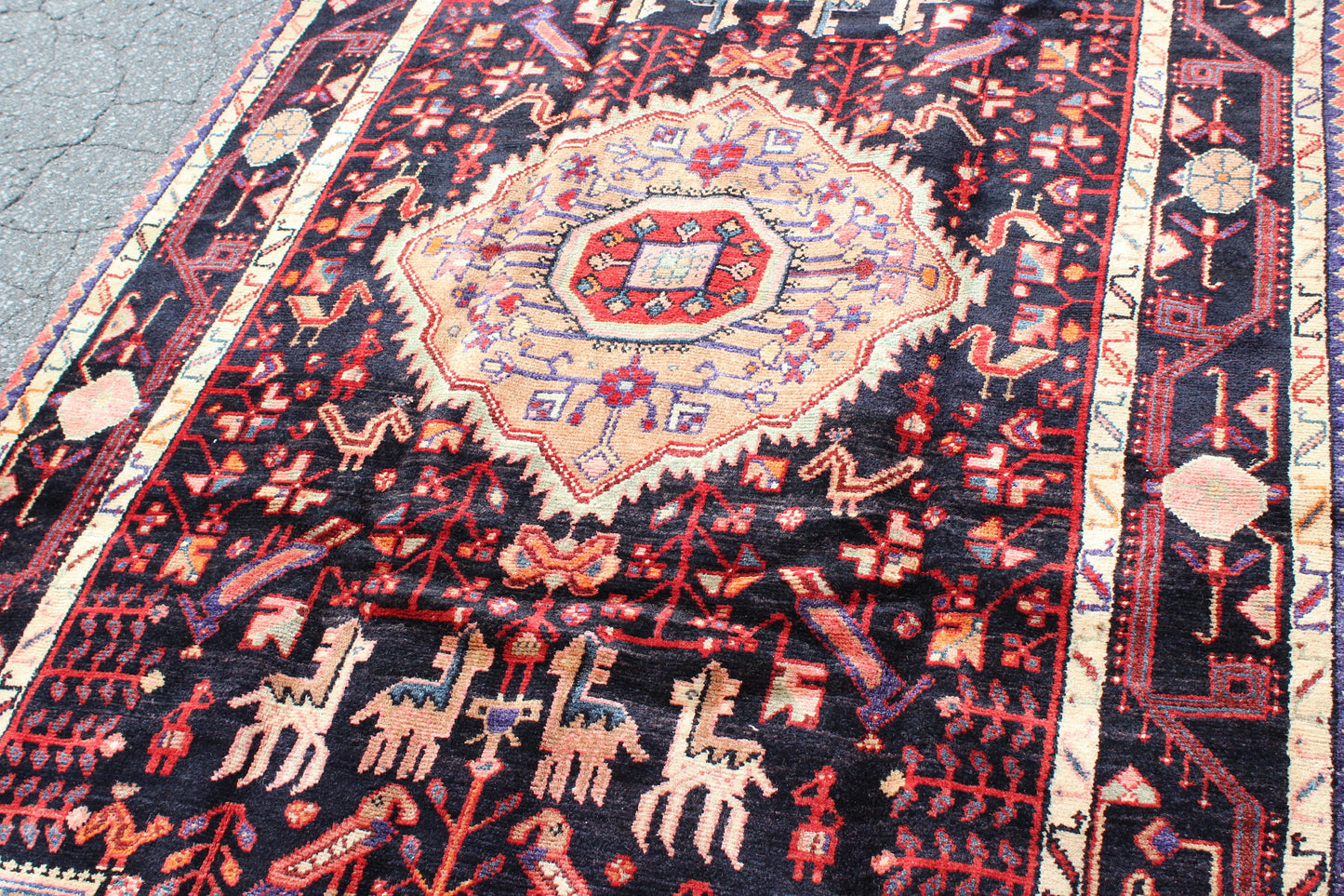 Red 5x9 Vintage Rug | Tribal Oriental Persian Rug | Kazak Bohemian Rug | Handmade Rug