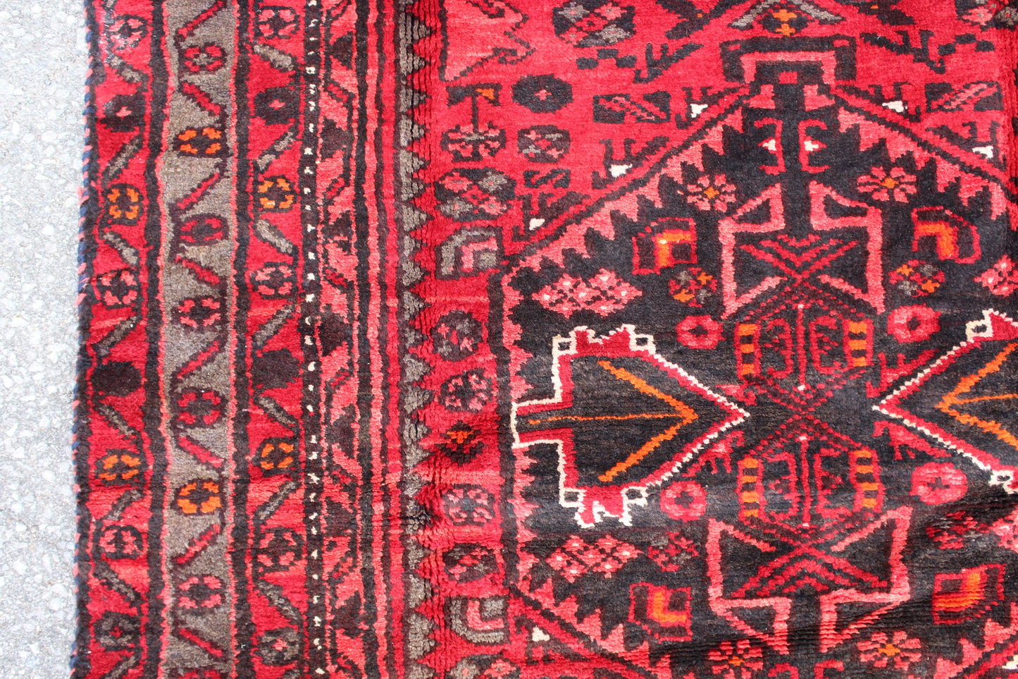 Red Blue 4x7 Vintage Rug | Tribal Oriental Persian Rug | Kazak Bohemian Rug | Handmade Rug