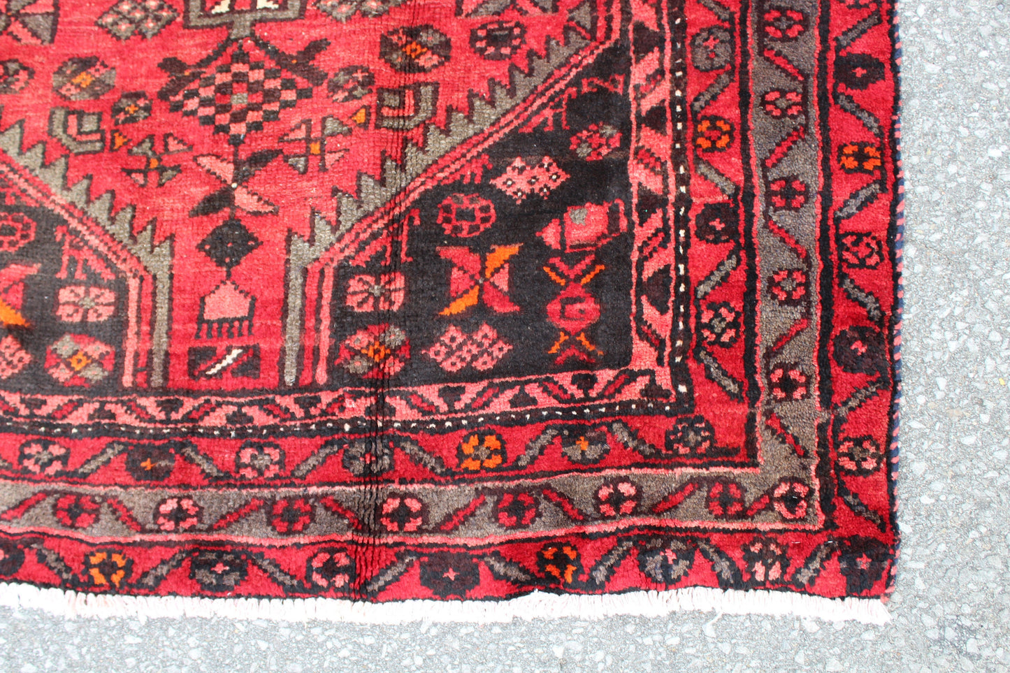 Red Blue 4x7 Vintage Rug | Tribal Oriental Persian Rug | Kazak Bohemian Rug | Handmade Rug