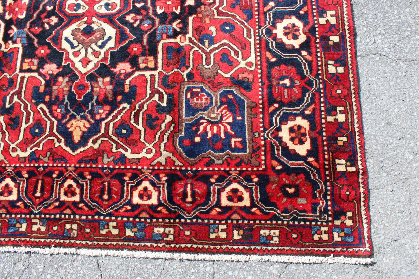 Red 5x10 Vintage Rug | Tribal Oriental Persian Rug | Kazak Bohemian Rug | Handmade Rug