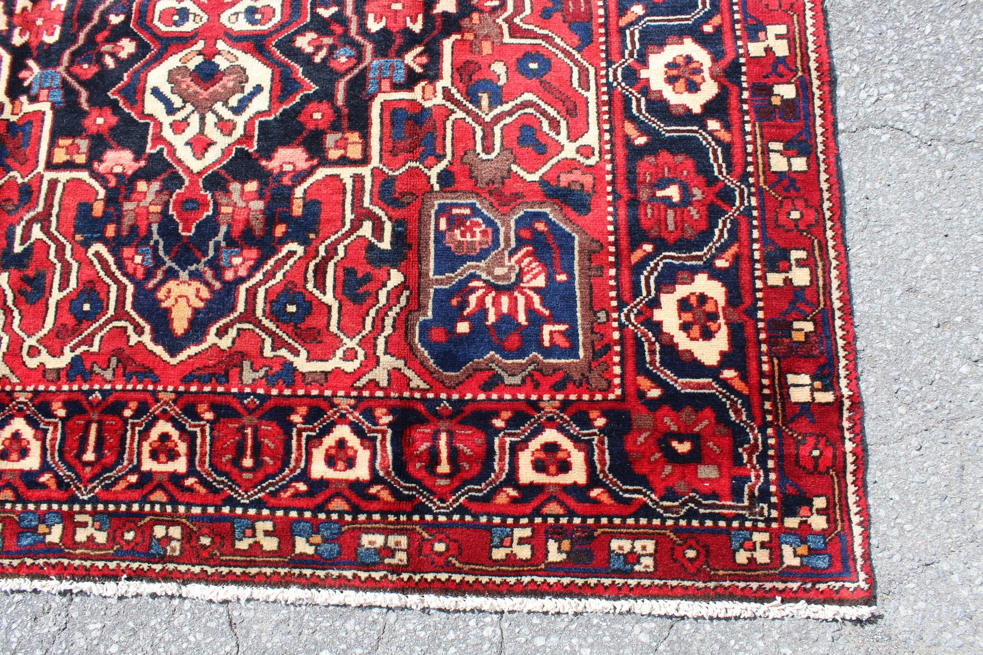 Red 5x10 Vintage Rug | Tribal Oriental Persian Rug | Kazak Bohemian Rug | Handmade Rug