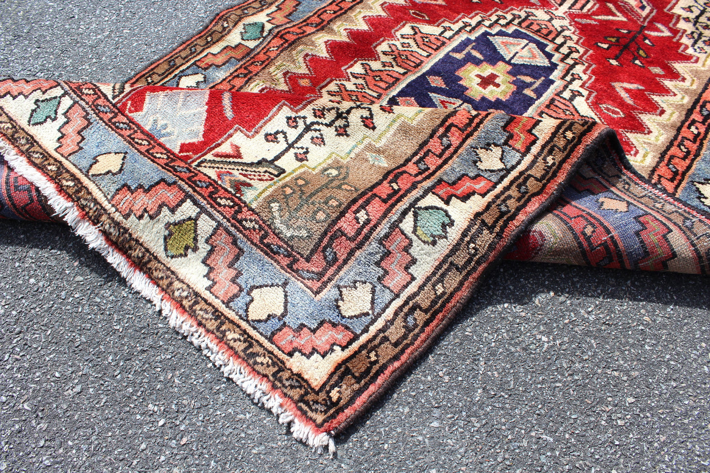 Red 3x5 Vintage Rug | Tribal Oriental Persian Rug | Kazak Bohemian Rug | Handmade Rug