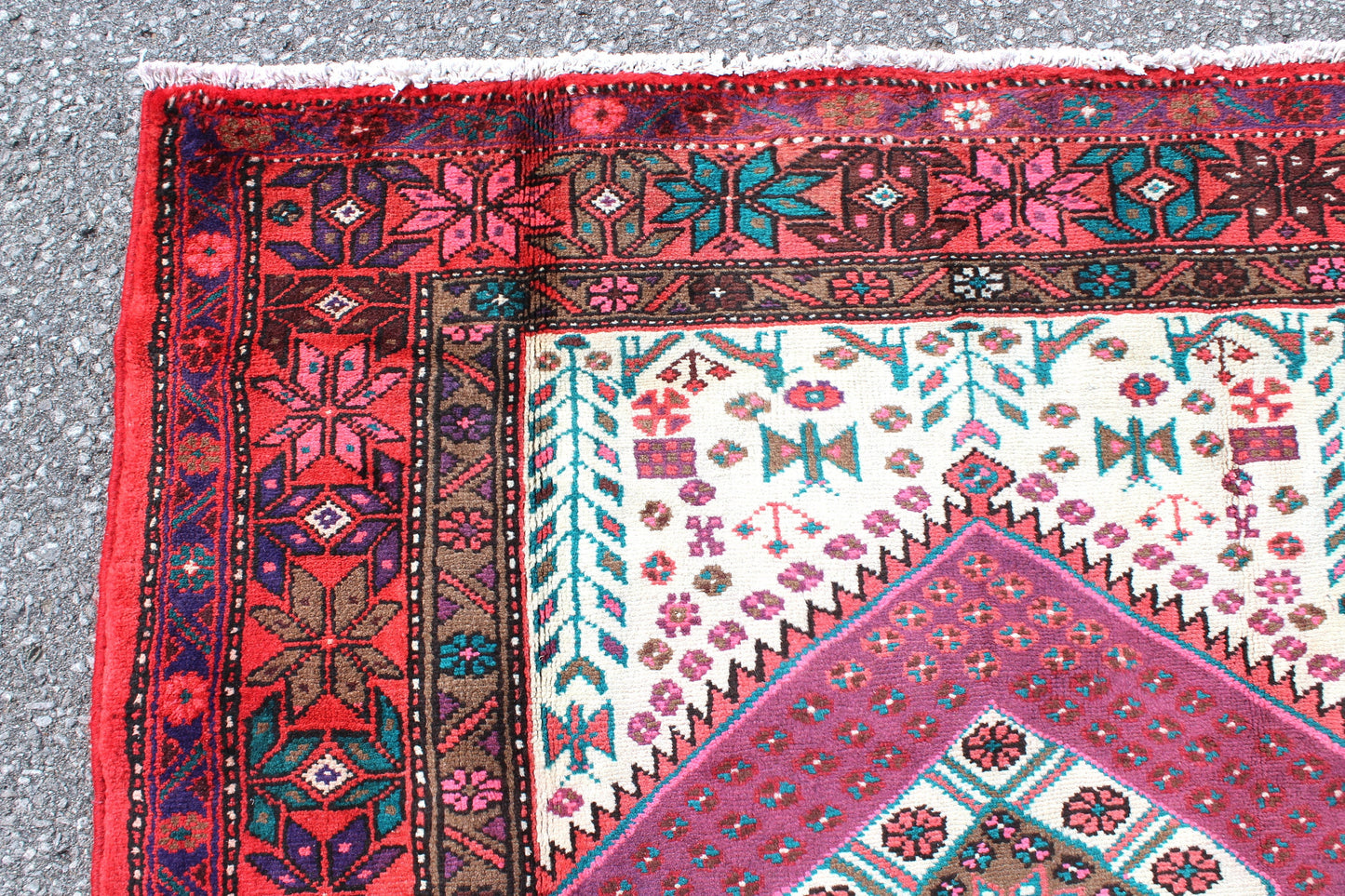 Pink Purple Vintage Handmade Rug