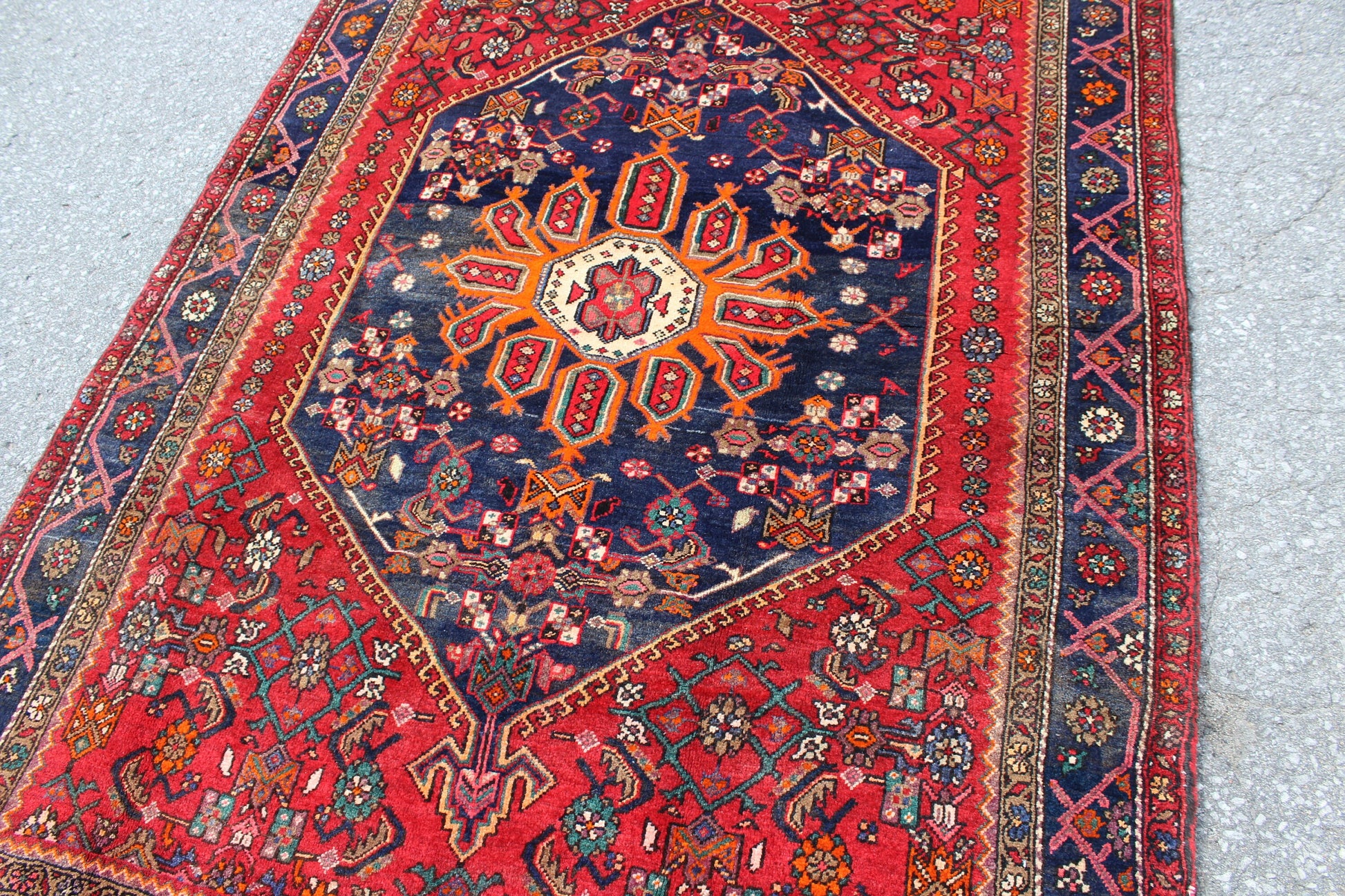 Pink Black 5x7 Vintage Rug | Tribal Oriental Persian Rug | Kazak Bohemian Rug | Handmade Rug6