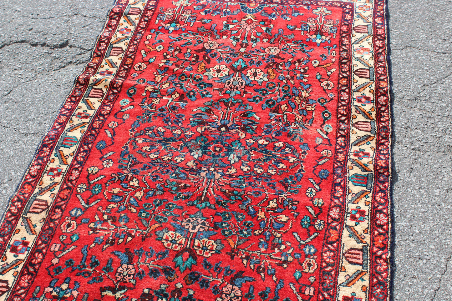 Red Blue 3x6 Vintage Rug | Tribal Oriental Persian Rug | Kazak Bohemian Rug | Handmade Rug6